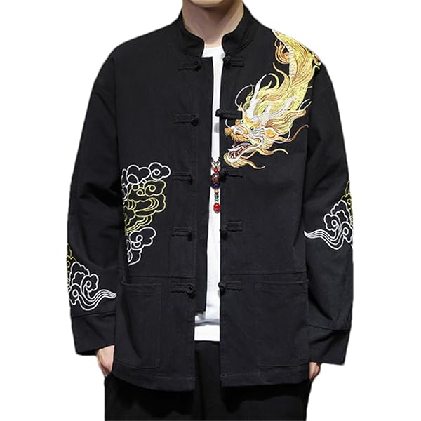 XJRJ Autumn Chinese Style Jackets Men Casual Vintage Tang Suit